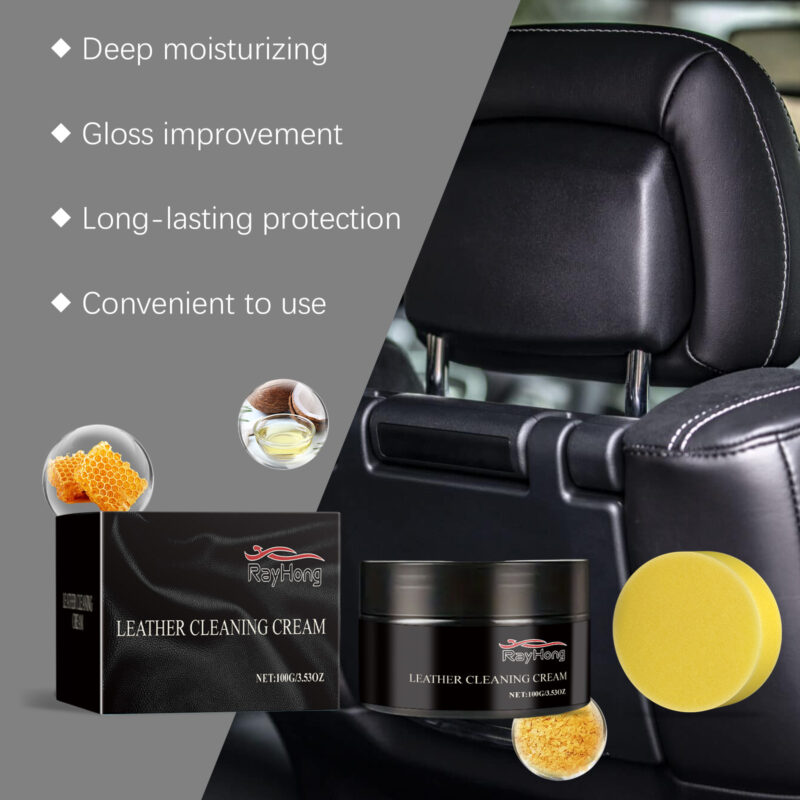 Rayhong Car Leather Cleaner & Renewal Cream - Multi-Purpose, Safe Surface Formula - Image 3