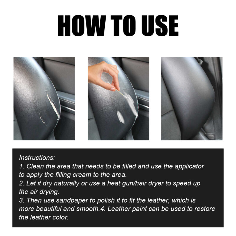 Rayhong Car Leather Repair Cream: Multi-Purpose Scratch & Hole Filler, Fast-Acting - Image 6