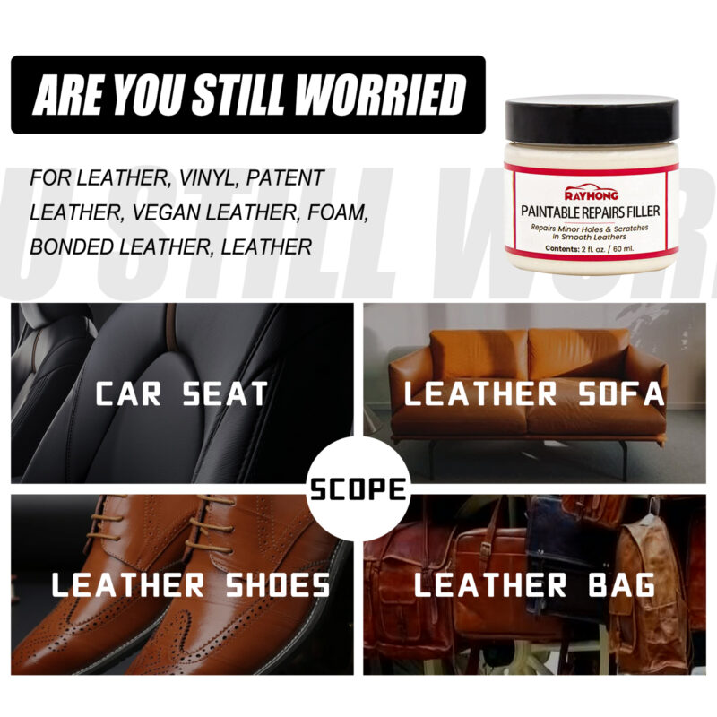 Rayhong Car Leather Repair Cream: Multi-Purpose Scratch & Hole Filler, Fast-Acting - Image 3