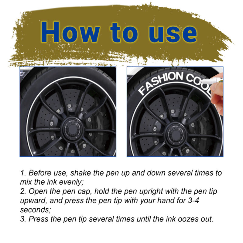 Rayhong Car Paint Markers: Waterproof Quick-Drying Surface-Safe Customization Pen - Image 5