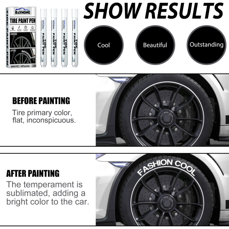 Rayhong Car Tire Paint Pen – Vibrant Tire Letter Decor, Easy Application, Long-Lasting - Image 3