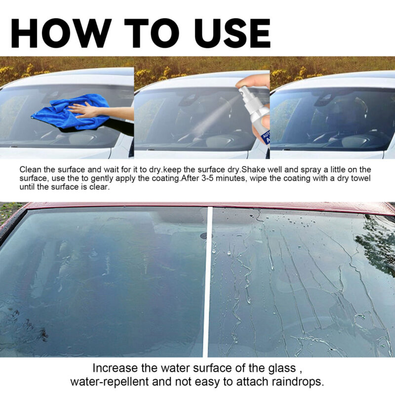 Rayhong Car Windshield Rain & Fog Repellent – Surface-Safe Water-Repellent Coating (30ml Blue) - Image 5