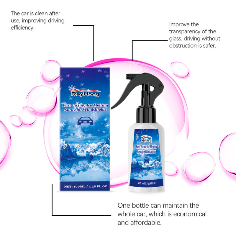 Rayhong Fast-Acting Car Deicing Spray – Windshield Defogger, Safe for Glass - Image 4