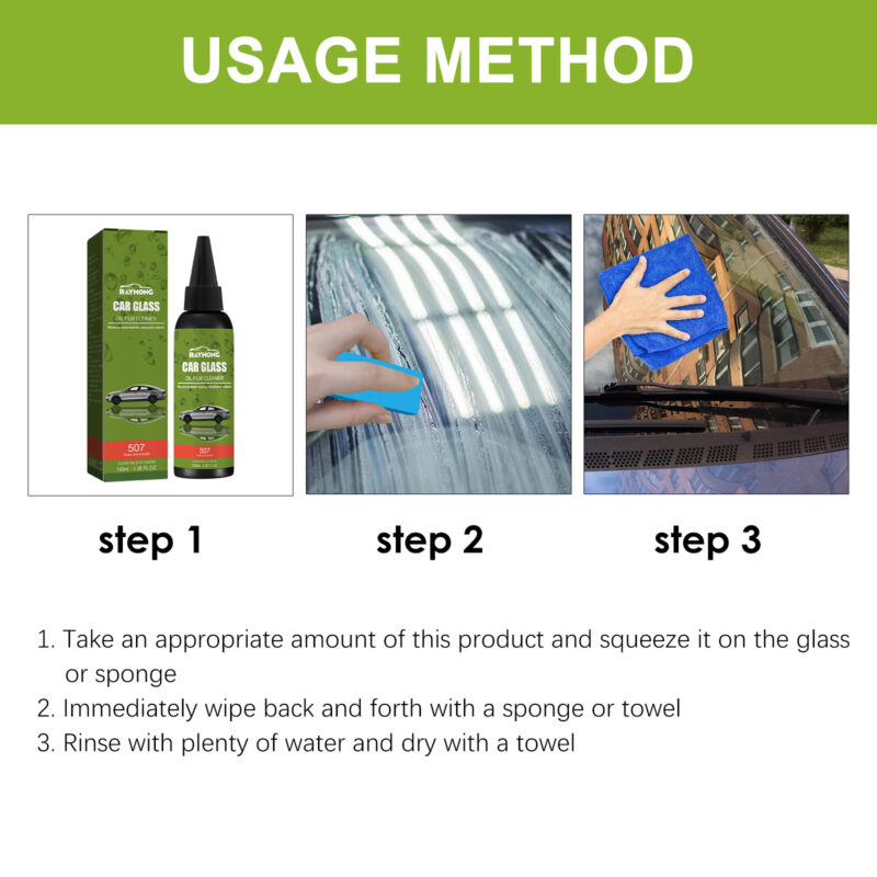 Rayhong Fast-Acting Car Glass Cleaner: Oil Film Remover, Windshield Maintenance - Image 6