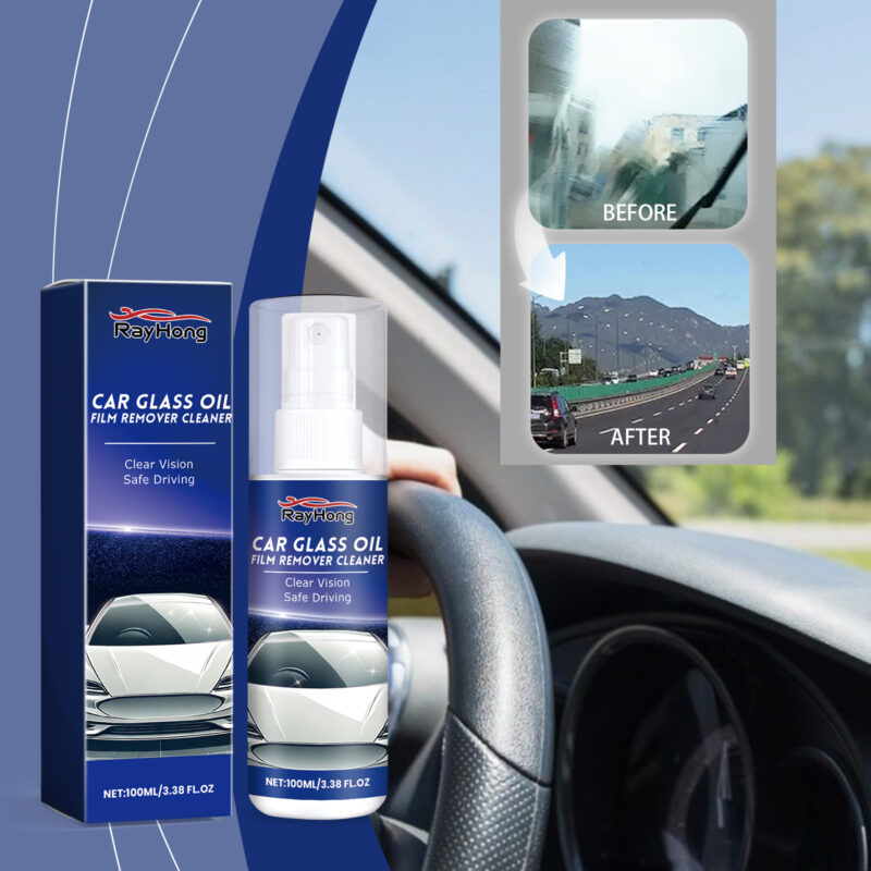 Rayhong Fast-Acting Car Glass Cleaner – Oil Film Remover, Safe Windshield Cleaner - Image 2