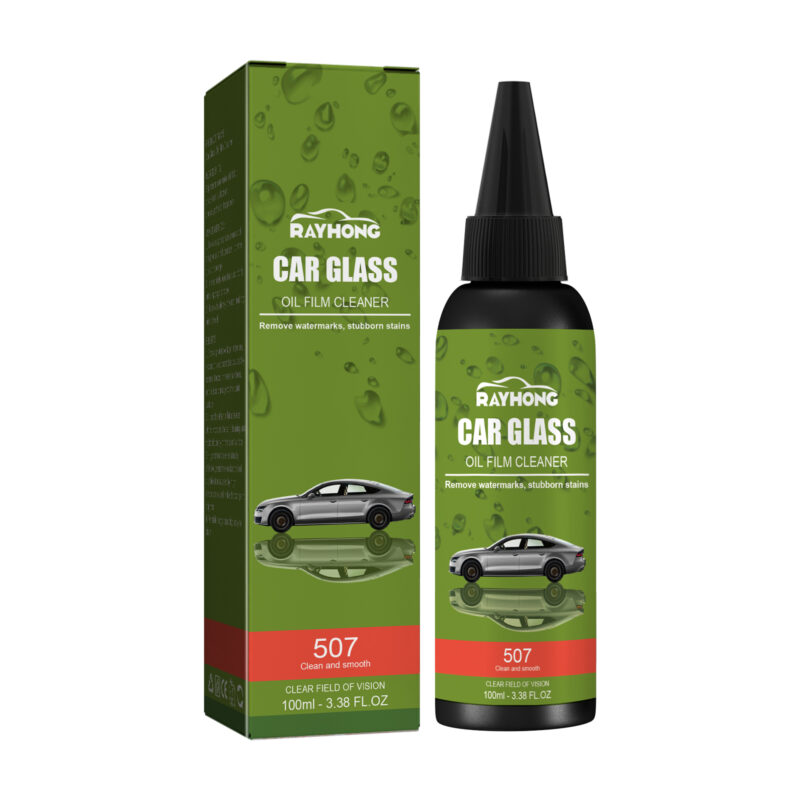 Rayhong fast-acting car glass cleaner removing oil film from windshield
