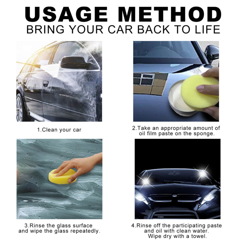 Rayhong Fast-Acting Car Glass Oil Film Remover – Safe Windscreen Cleaner for Clear Vision - Image 5