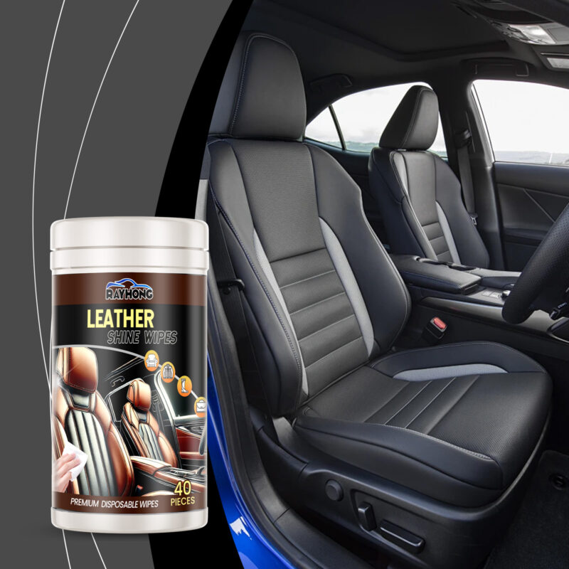 Rayhong Fast-Acting Car Interior Cleaner Wipes - Safe Leather Care, Multi-Purpose - Image 2