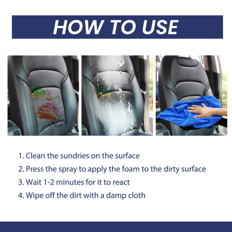 Rayhong Fast-Acting Car Interior Foam Cleaner – Multi-Purpose, Safe Seat & Panel Cleaner - Image 6