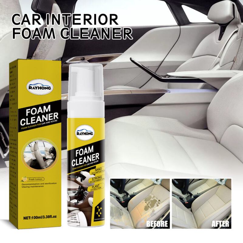 Rayhong Fast-Acting Car Interior Foam Cleaner – Multi-Purpose, Safe Seat & Panel Cleaner - Image 2