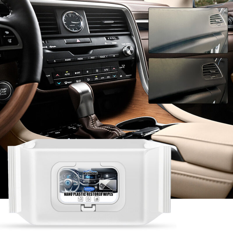 Rayhong Fast-Acting Car Plastic Restorer Wipes – Multi-Purpose, Surface-Safe Interior Cleaner - Image 2