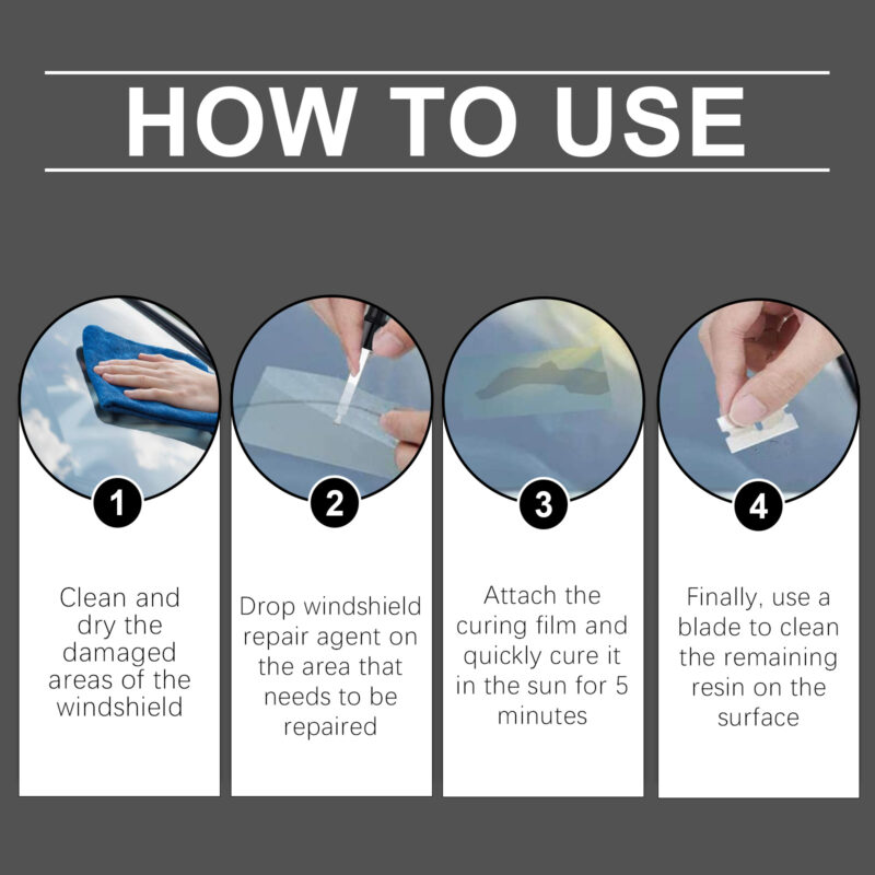 Rayhong Fast-Acting Car Windshield Repair Drops – Crack Prevention, Surface-Safe Formula - Image 6