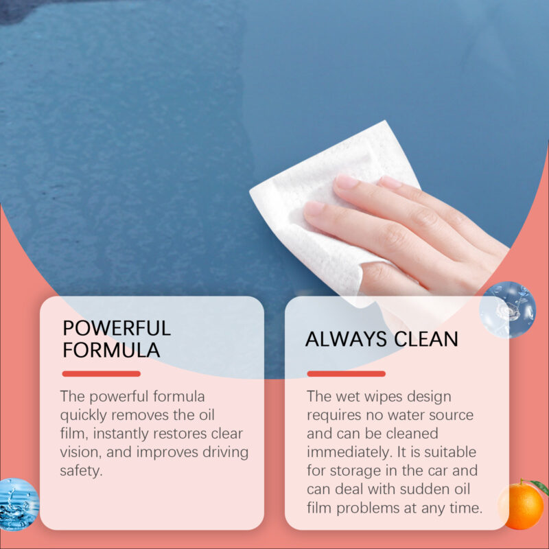 Rayhong Fast-Acting Car Windshield Wipes: Oil Film Remover, Safe Glass Cleaner - Image 3