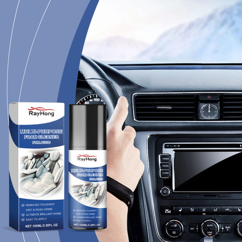 Rayhong Fast-Acting Multi-Purpose Car Interior Foam Cleaner – Safe for Leather, Fabric, Plastic - Image 2