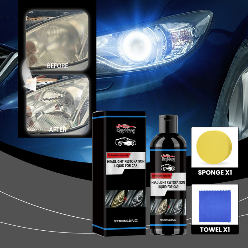 Rayhong Headlight Restoration Liquid: Fast-Acting Car Headlight Cleaner, Scratch & Yellow Repair - Image 2
