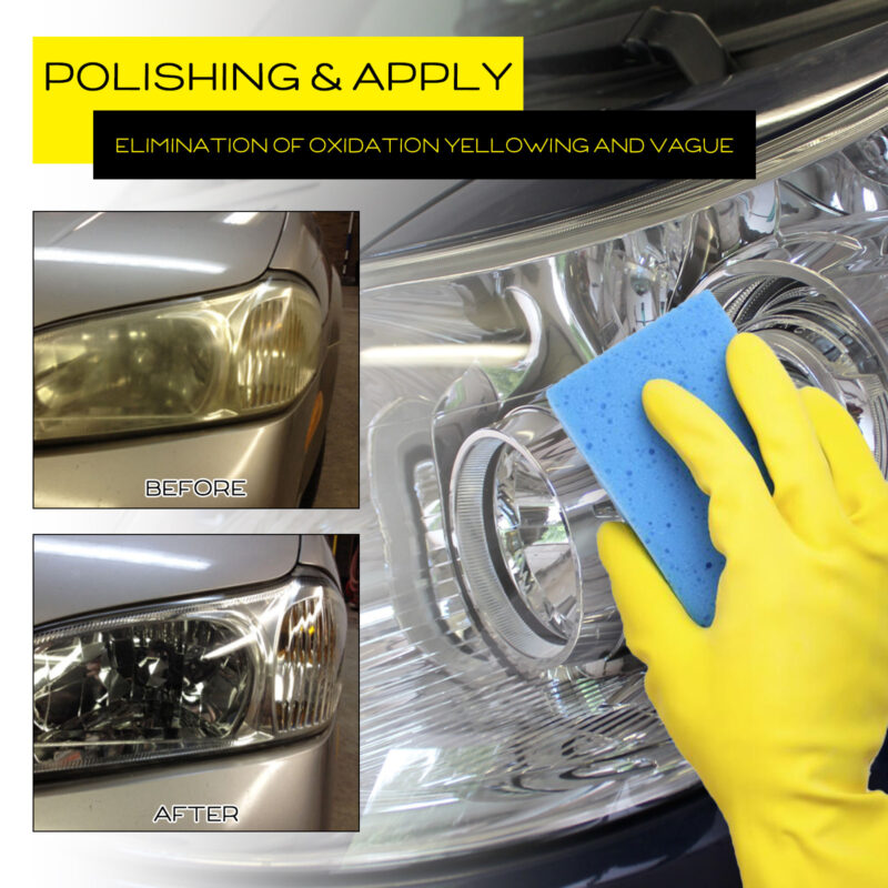 Rayhong Headlight Restorer Kit: Scratch Remover, Yellowing Treatment, Surface-Safe Formula - Image 3