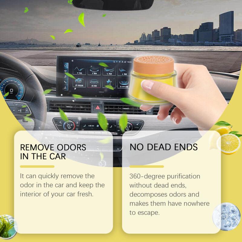 Rayhong Lemon Car Balm: Fast-Acting Odor Eliminator, Portable Air Freshener - Image 4