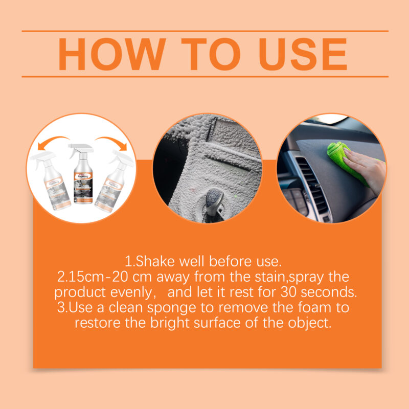 Rayhong Multi-Functional Foam Cleaner - Car Interior Stain Remover, Safe Surface (60ml) - Image 6