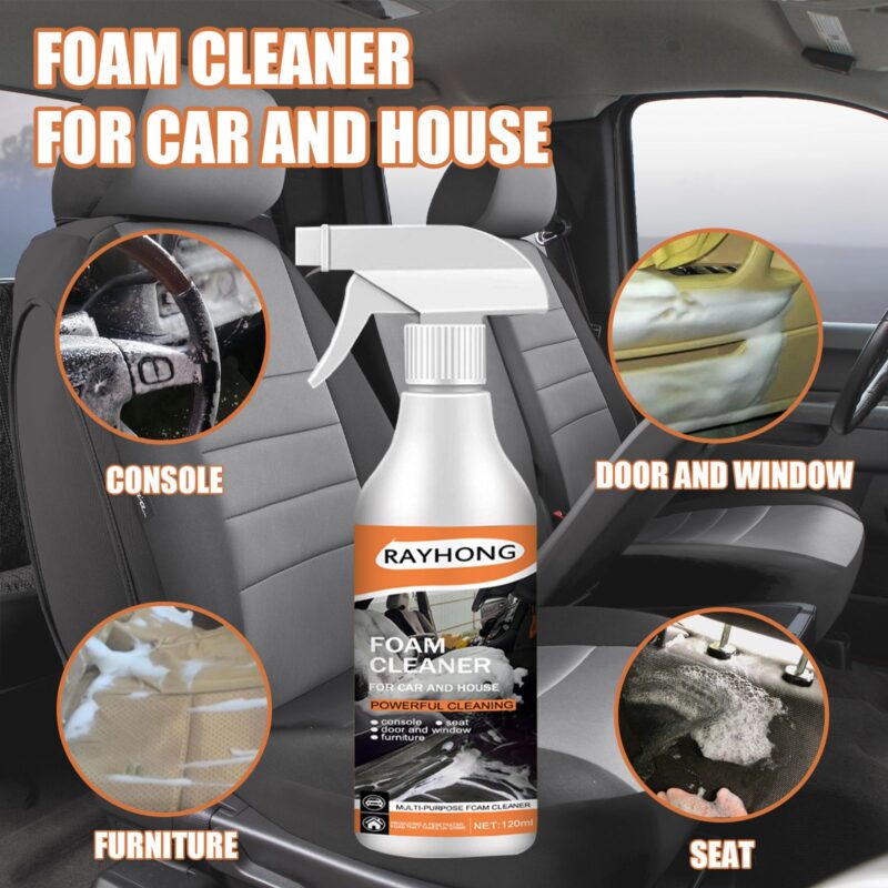 Rayhong Multi-Functional Foam Cleaner – Fast-Acting Car Interior Stain Remover (120ml) - Image 3
