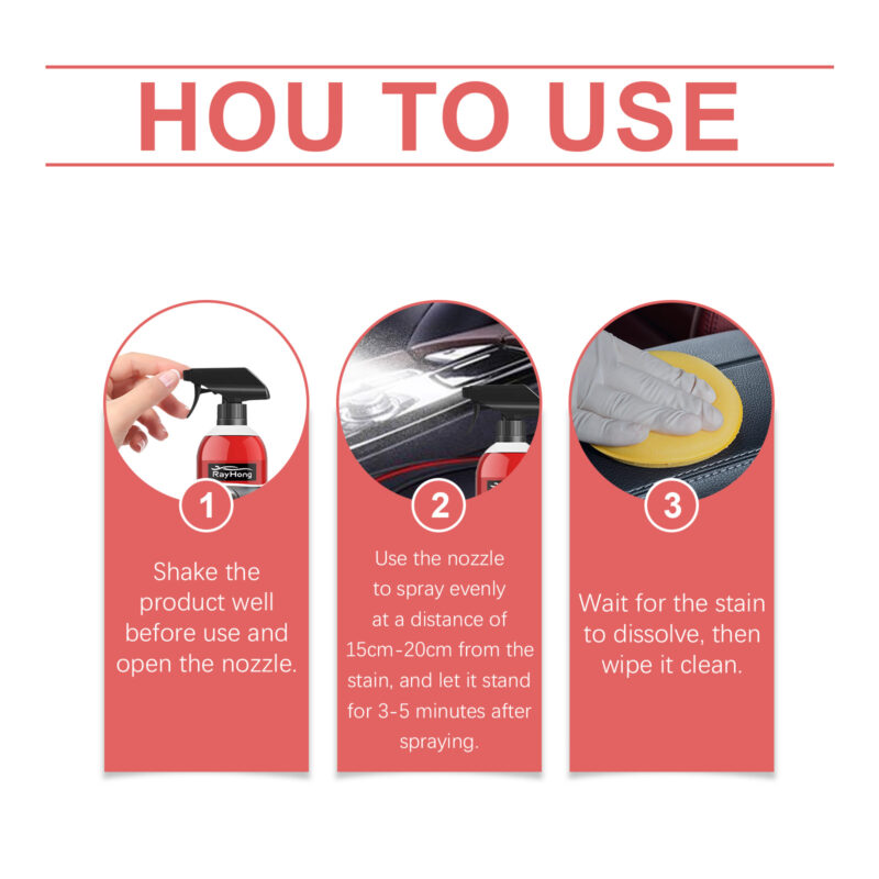 Rayhong Multi-Purpose Car Cleaner: Fast-Acting, Safe Interior Stain Removal - Image 6