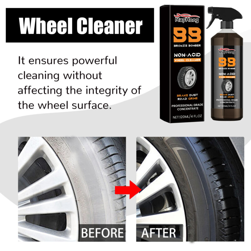 Rayhong Multi-Purpose Car Wheel Cleaner – Rust Remover, Tire Stain Remover, Fast-Acting & Safe - Image 3