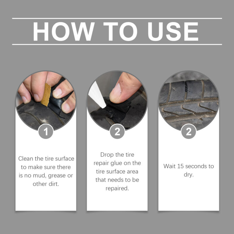 Rayhong Tire Repair Glue: Fast-Acting, Safe Tire Crack Sealer for Emergency Car Maintenance - Image 6