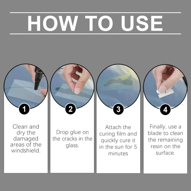 Rayhong Windshield Repair Adhesive – Fast-Acting, Surface-Safe Crack & Scratch Fix - Image 6