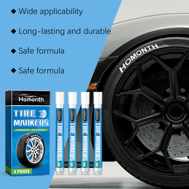 White Tire Paint Pen: Durable, Multi-Purpose DIY Car Tire & Trim Color (Non-Fading) - Image 4